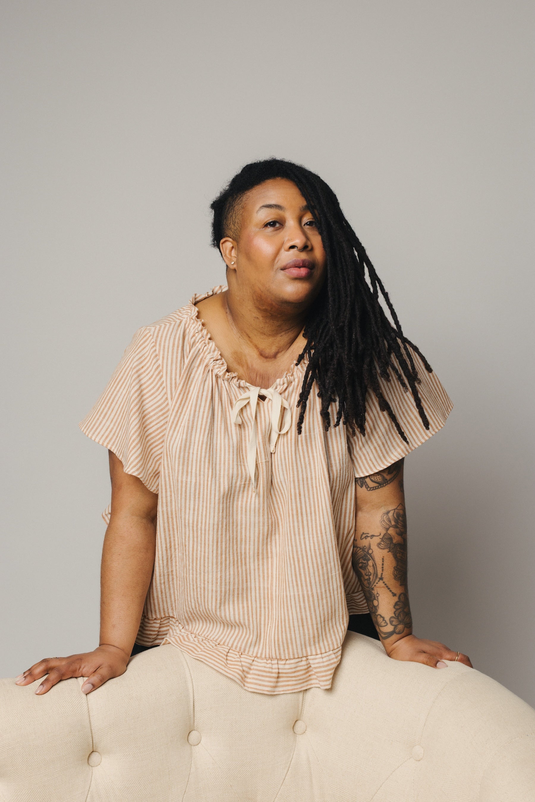 Pamut Apparel USA Zoe Top - Handwoven Cotton - plus size top, product view