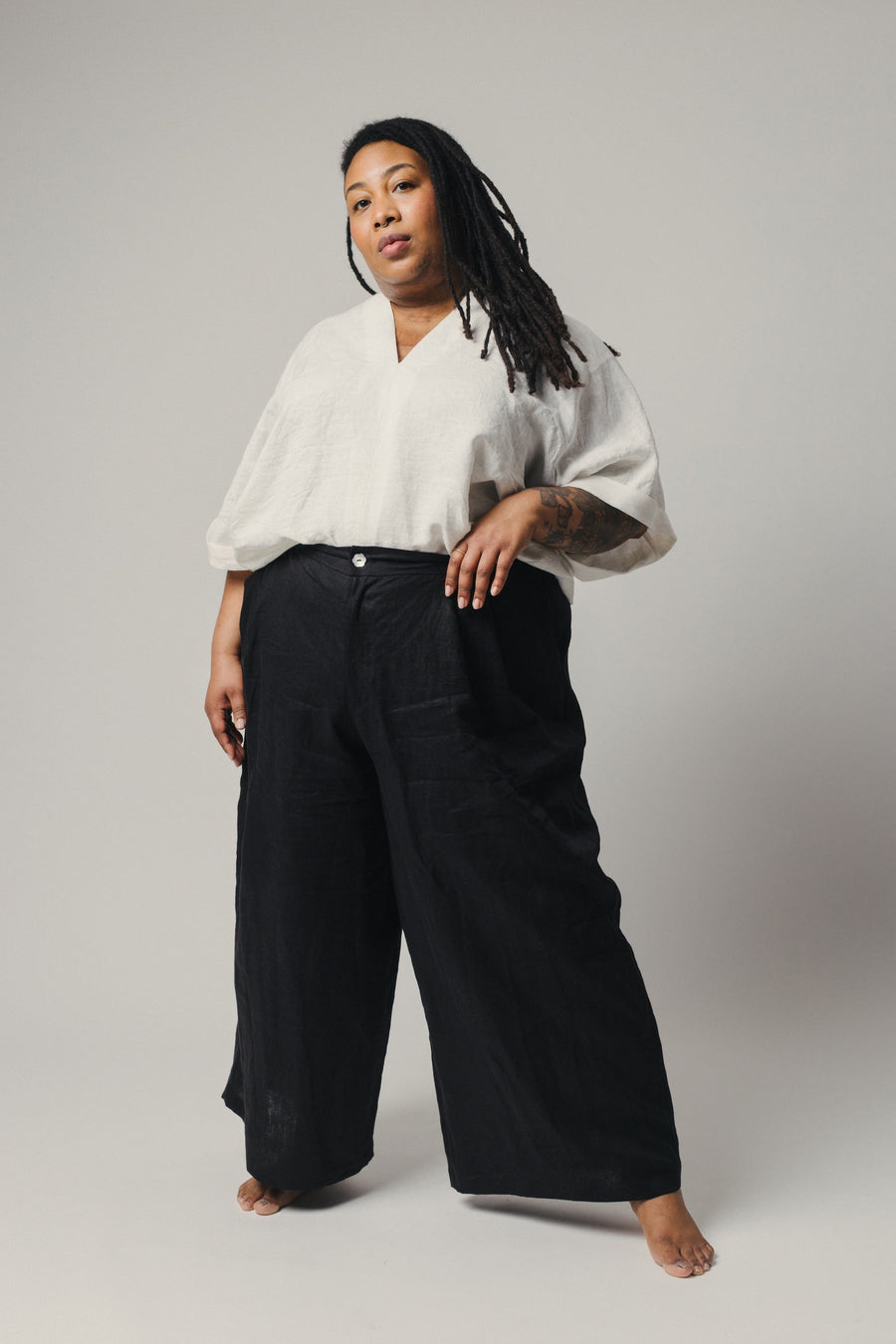 Pamut Apparel USA Judith Top - Linen - plus size top, product view