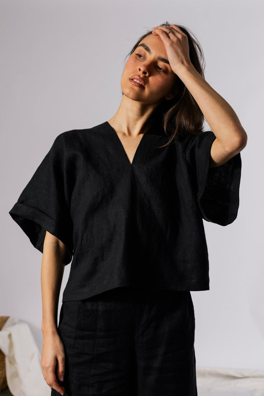 Pamut Apparel USA Judith Top - Linen - plus size top, product view