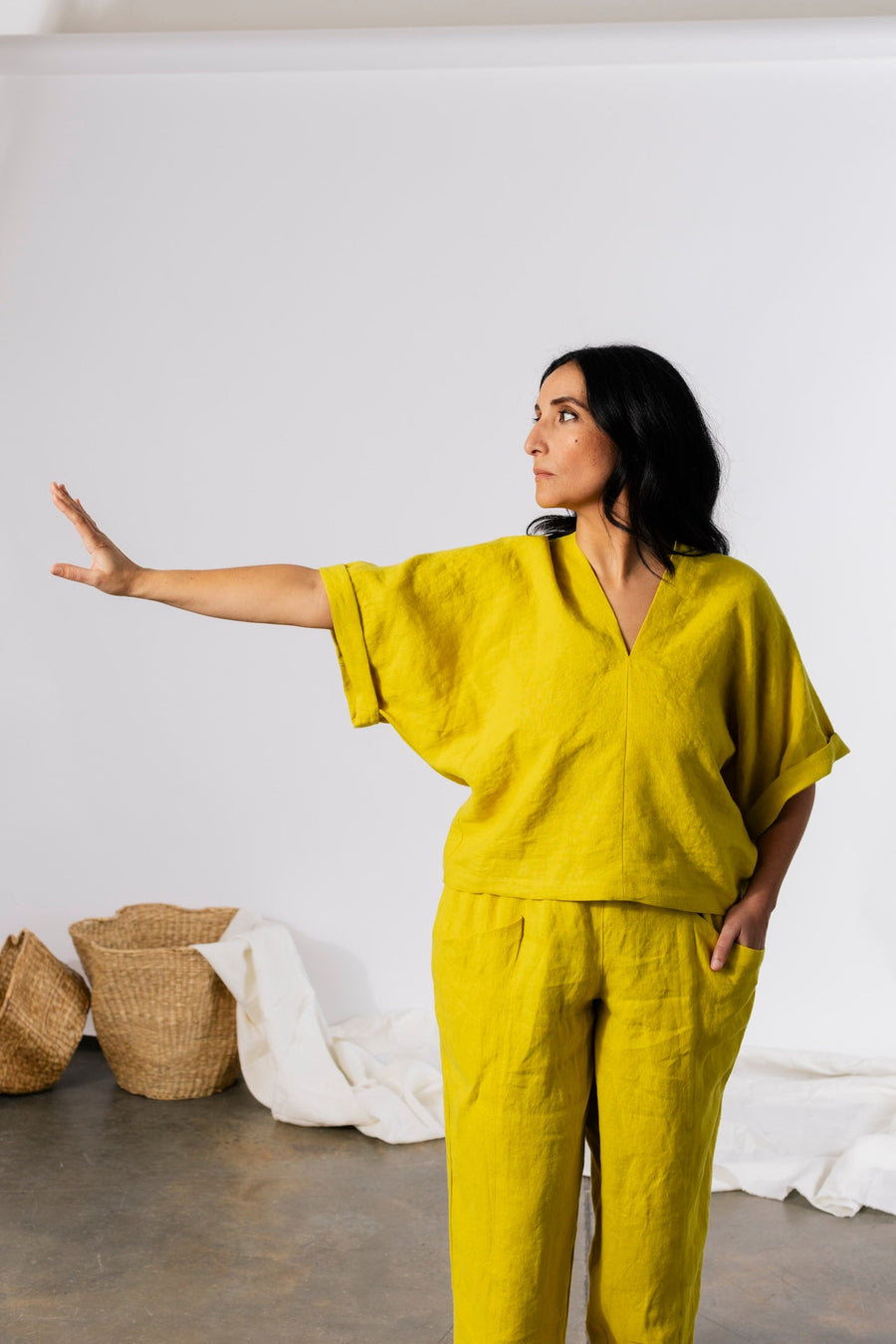Pamut Apparel USA Judith Top - Linen - plus size top, product view