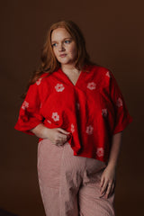 Judith Top - Block Printed Linen