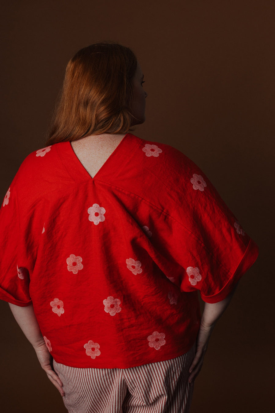 Judith Top - Block Printed Linen