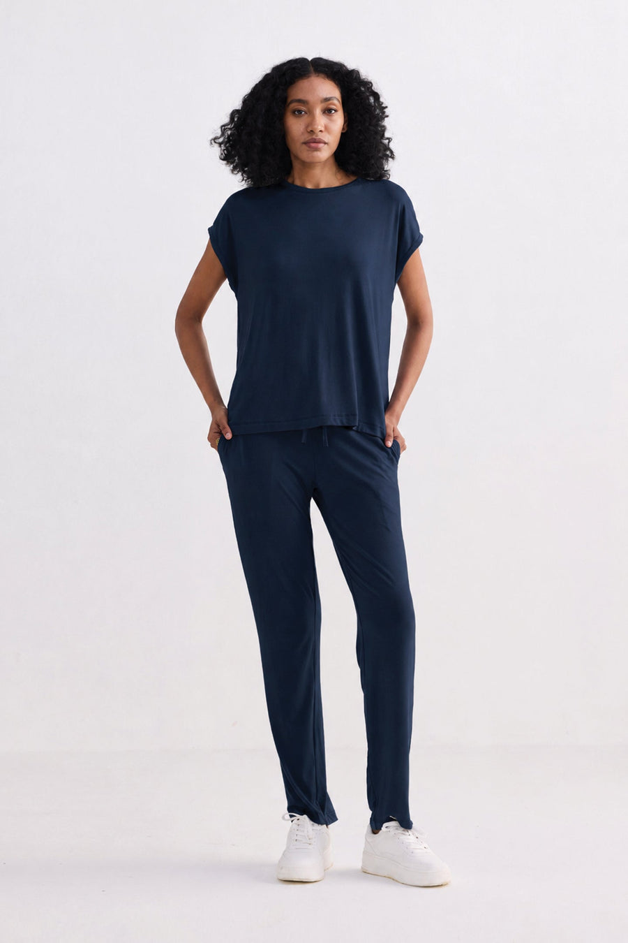 Relaxed Tee Set In Navy