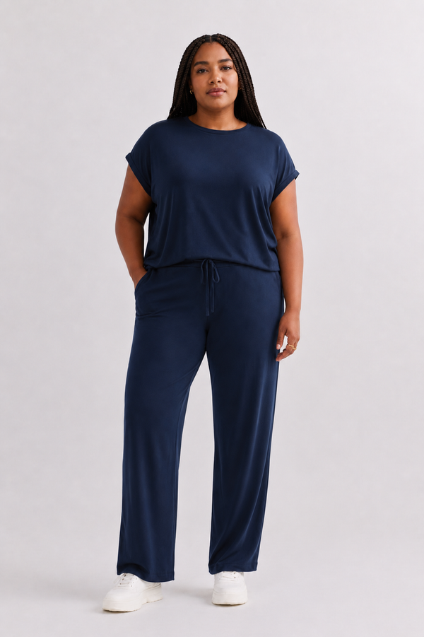 Relaxed Tee Set In Navy