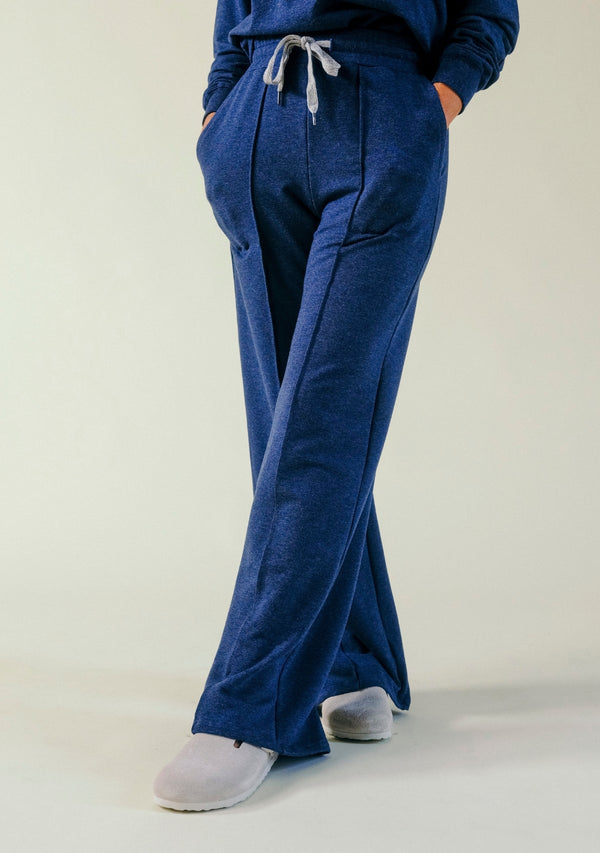 Poplinen Betty Organic Cotton + Tencel™ Wide Leg Pant - Heather Lake - plus size pant, product view