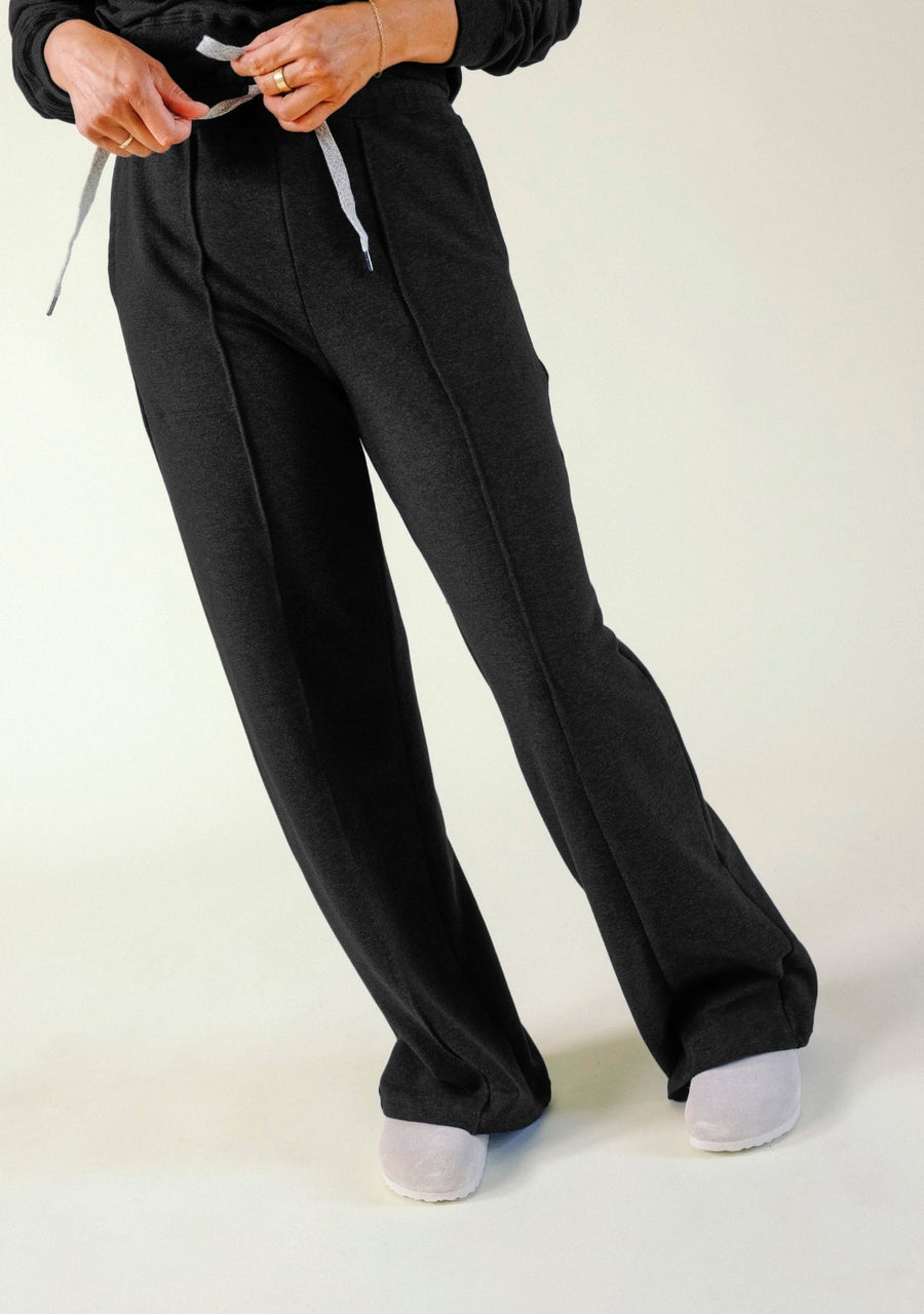 Poplinen Betty Modal Wide Leg Pant - Black - plus size pant, product view