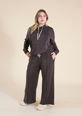 Poplinen Betty Modal Hoodie - Dark Chocolate - plus size hoodie, product view