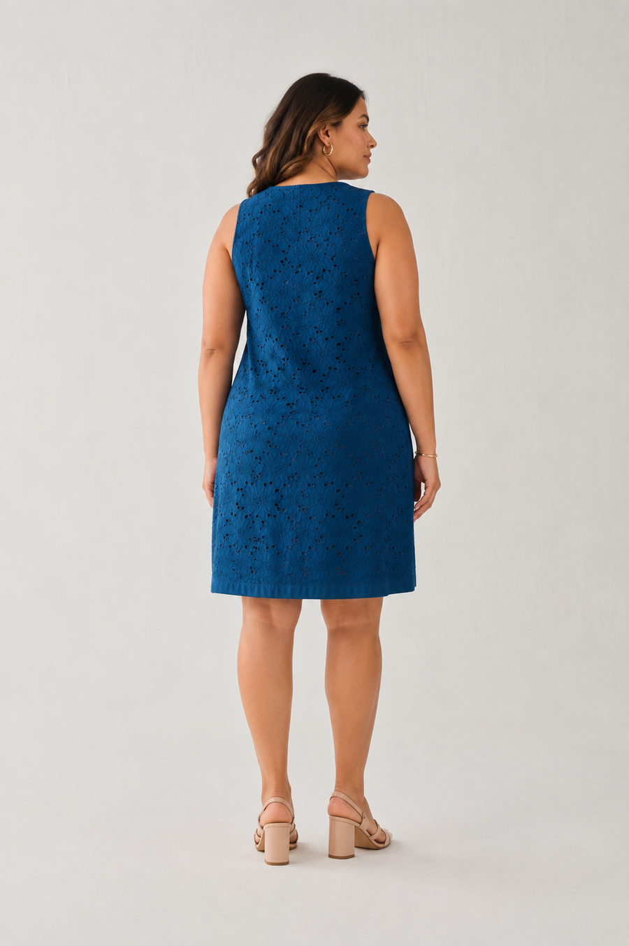 Sleeveless Knee-Length Dress in Blue