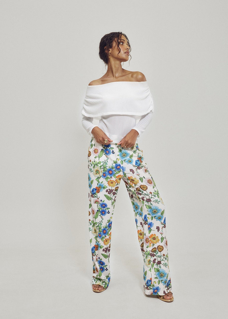 Antique Floral Wide Leg Pants
