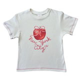Fruit Face Big Apple baby tee with red New York City apple graphic