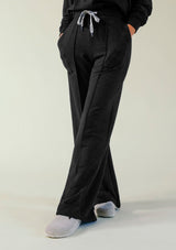 Poplinen Betty Modal Wide Leg Pant - Black - plus size pant, product view