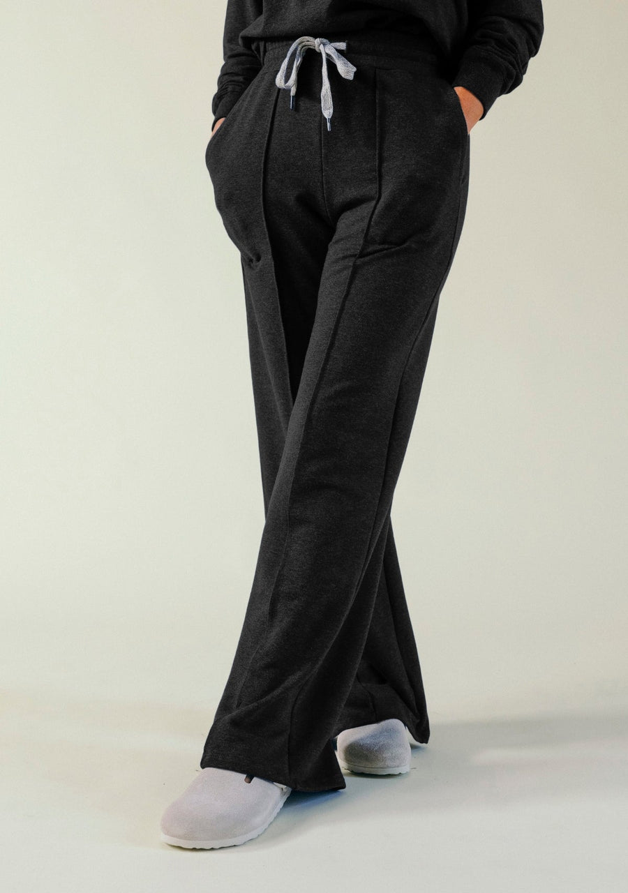Poplinen Betty Modal Wide Leg Pant - Black - plus size pant, product view