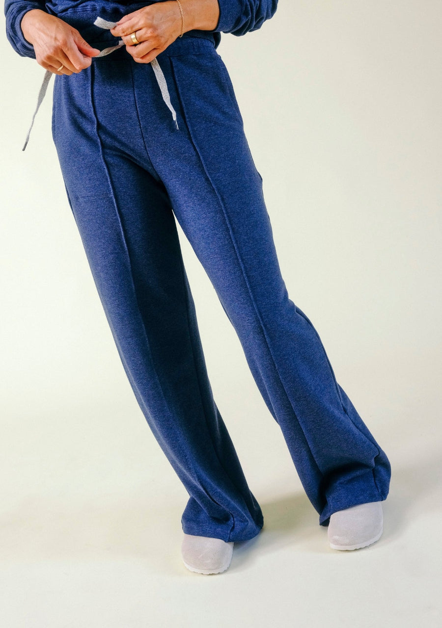 Poplinen Betty Organic Cotton + Tencel™ Wide Leg Pant - Heather Lake - plus size pant, product view