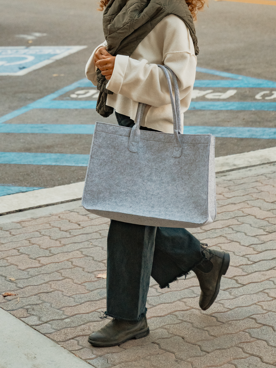 Out of the Woods Felt Shopper Tote - premium designer bag
