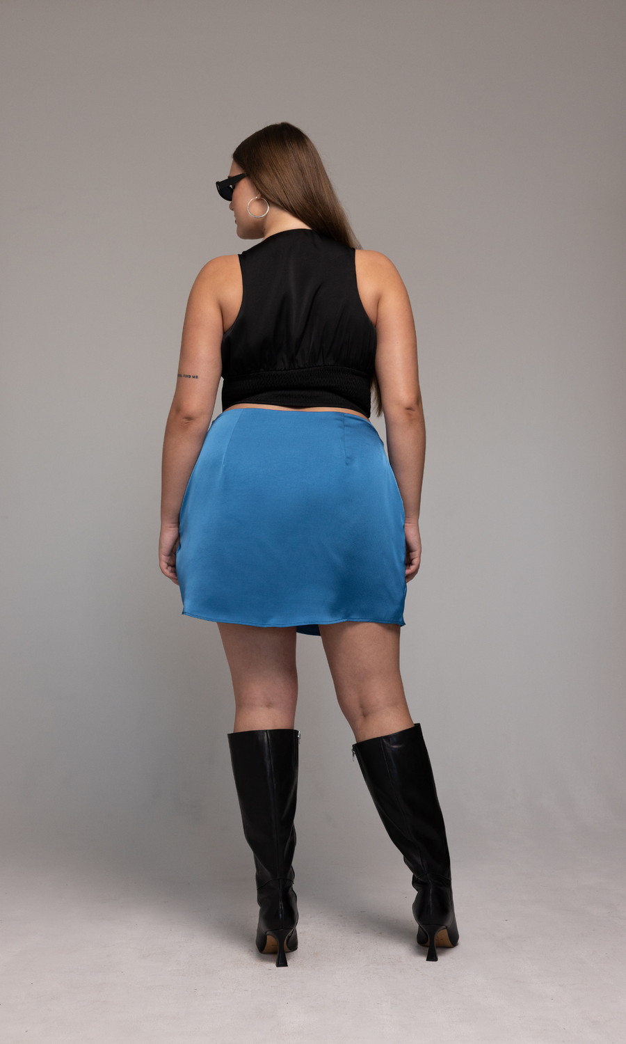 GIA/irl Penelope Skirt in Blue - plus size skirt, product view