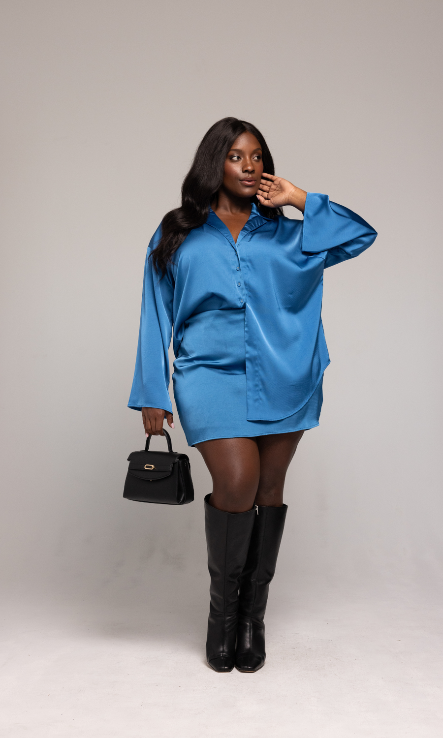 GIA/irl Penelope Top in Blue - plus size top, product view
