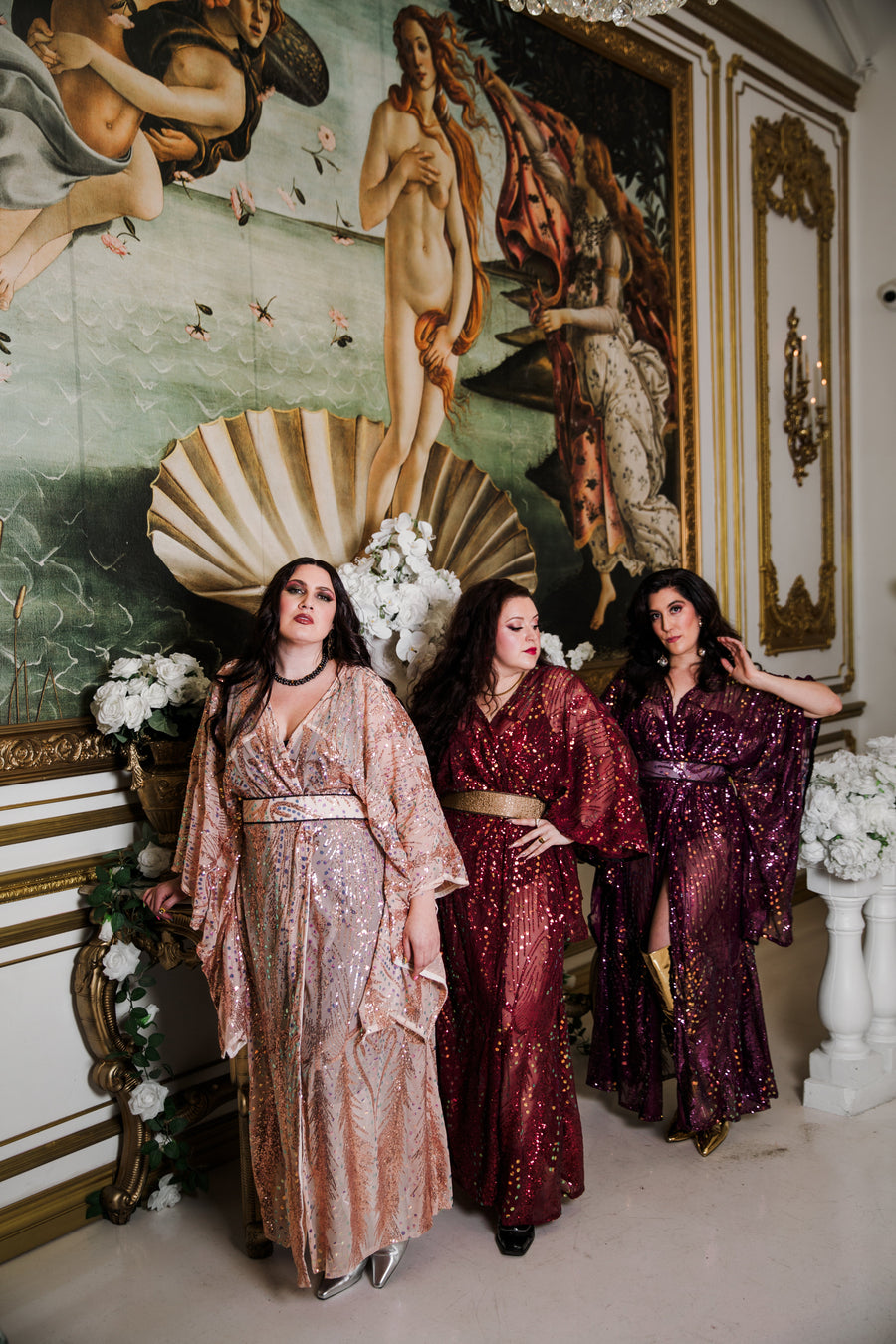 byVINNIK Runway Bohémienne Kimono Robe in “Stardust” (Rose Gold) - plus size garment, product view