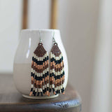 Fair + Simple Beaded Fringe Earrings in Brillo - handcrafted earrings