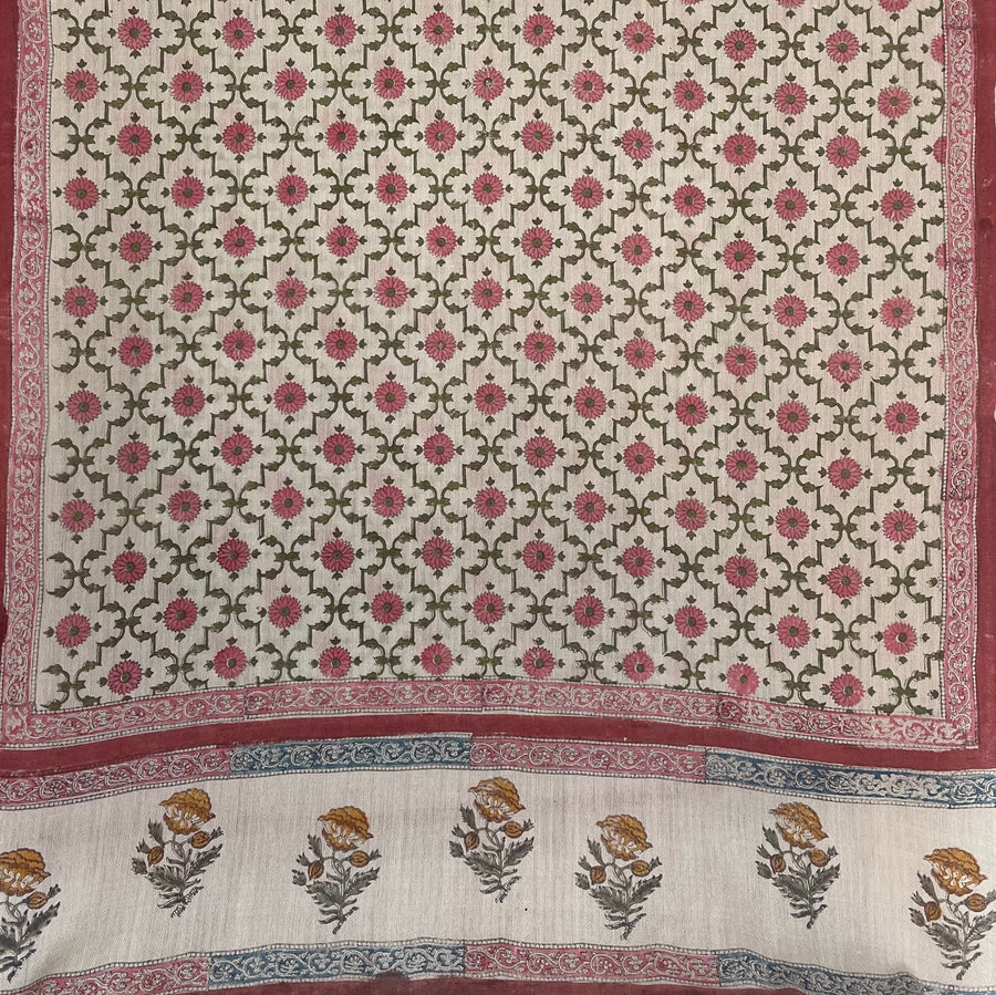 Fyoli Fyoli SANGANER Pashmina X Merino Block Printed Wrap - women's artisan accessory