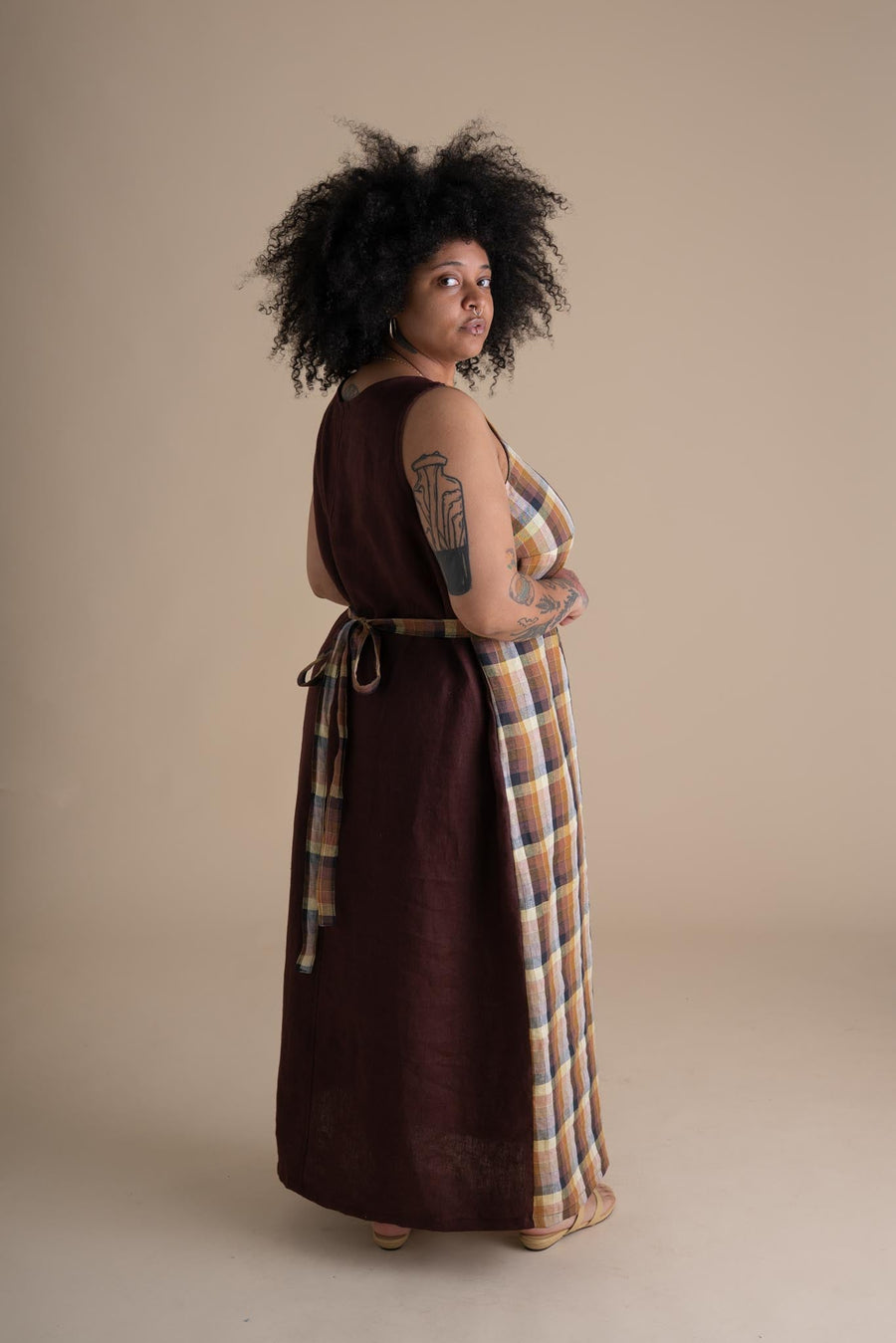 Conscious Clothing Rise Dress in Sundew - plus size dress, product view