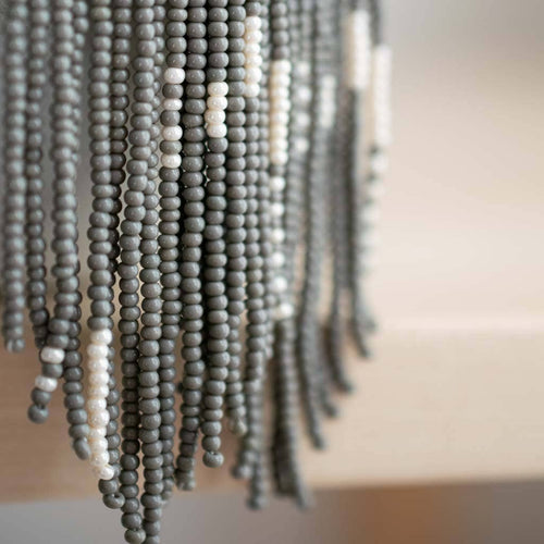Fair + Simple Beaded Fringe Earrings in Gris - handcrafted earrings