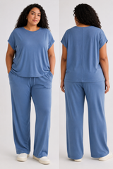 Wide Leg Pant in Blue