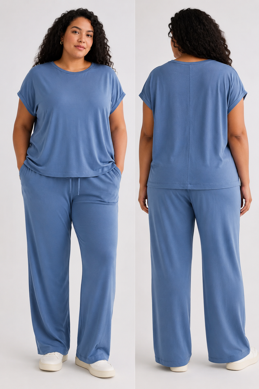 Wide Leg Pant in Blue