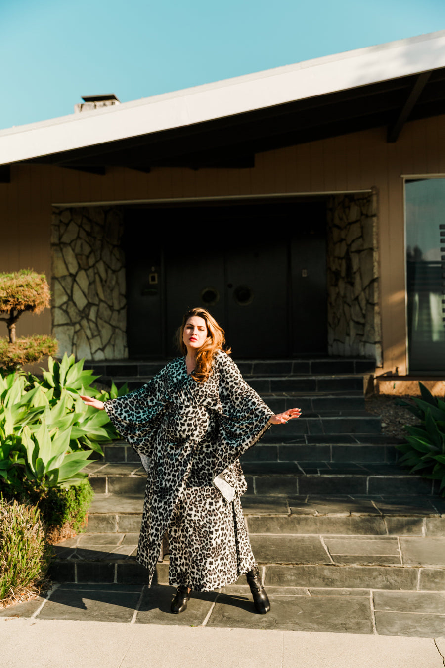 Bohémienne Kimono Robe in “Snow Leopard"