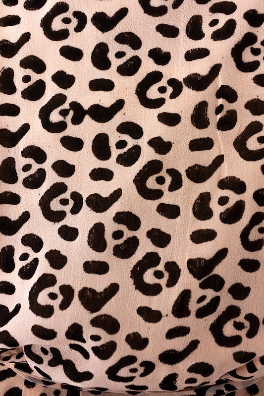 Symbology Clothing Leopard Maxi Wrap Dress in Blush + Black - plus size dress, product view
