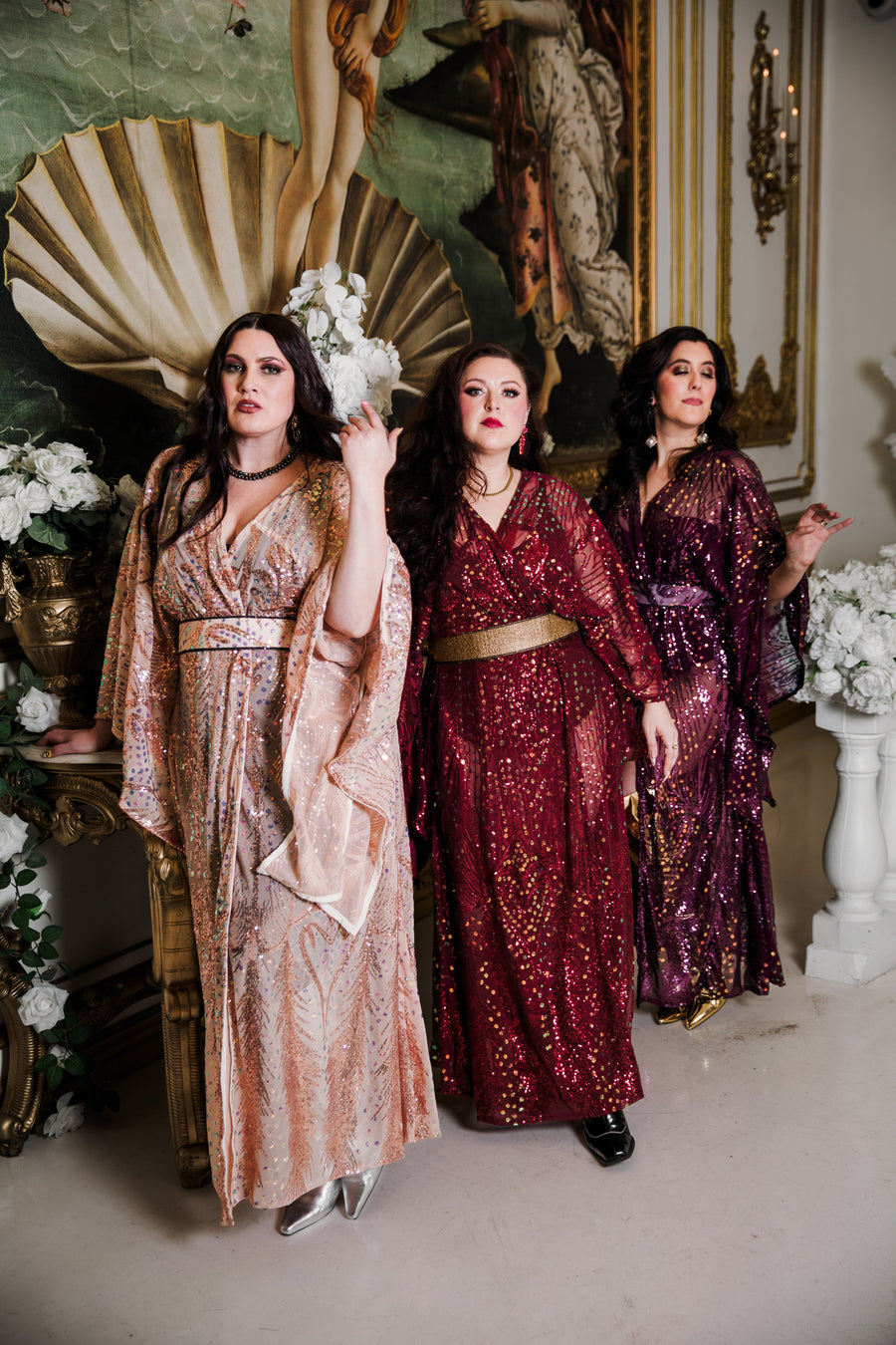 byVINNIK Runway Bohémienne Kimono Robe in “Stardust” (Rose Gold) - plus size garment, product view