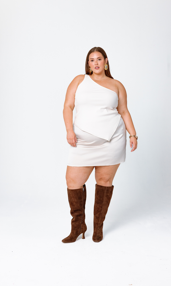 GIA/irl Penelope Skirt in Ivory - plus size skirt, product view