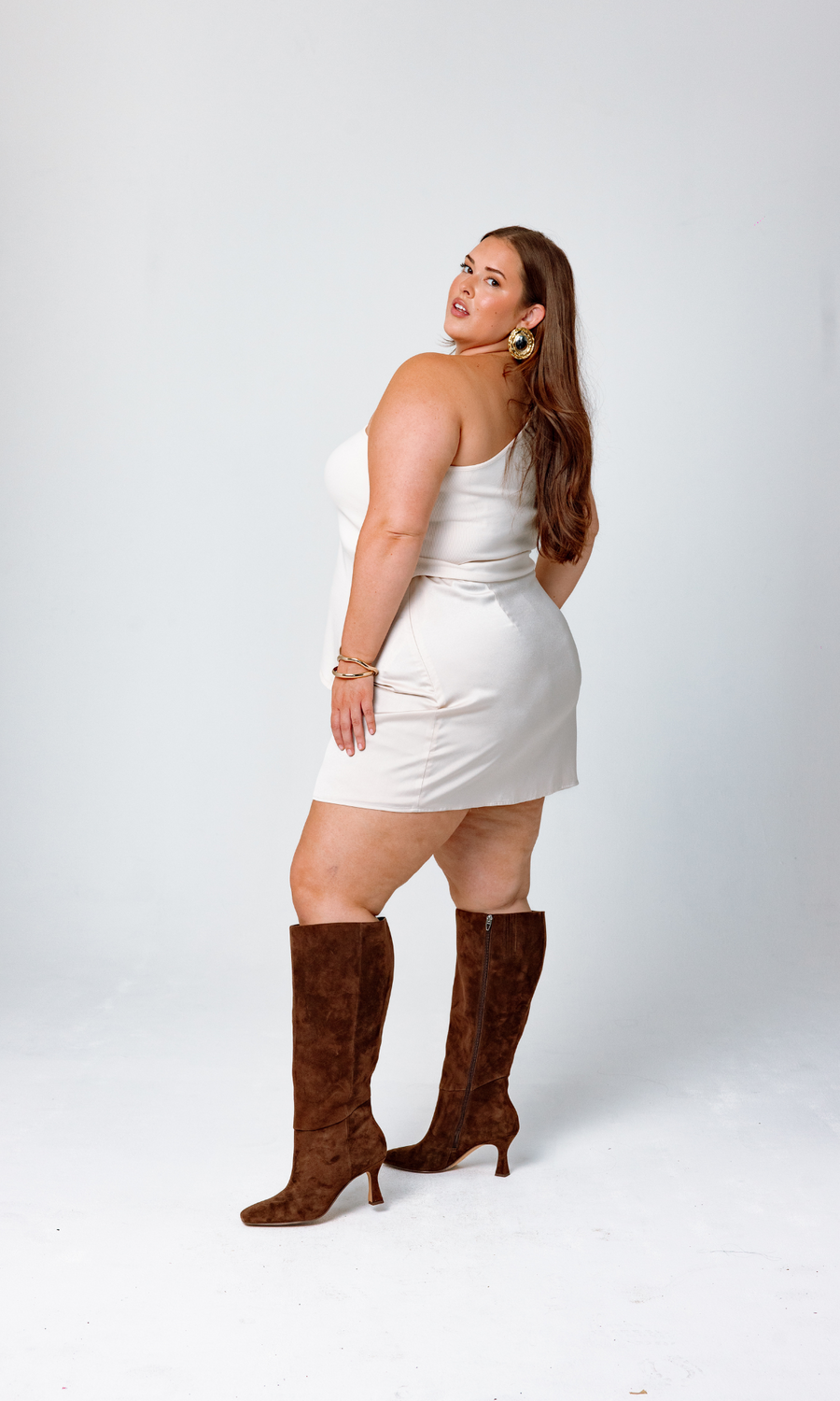 GIA/irl Penelope Skirt in Ivory - plus size skirt, product view