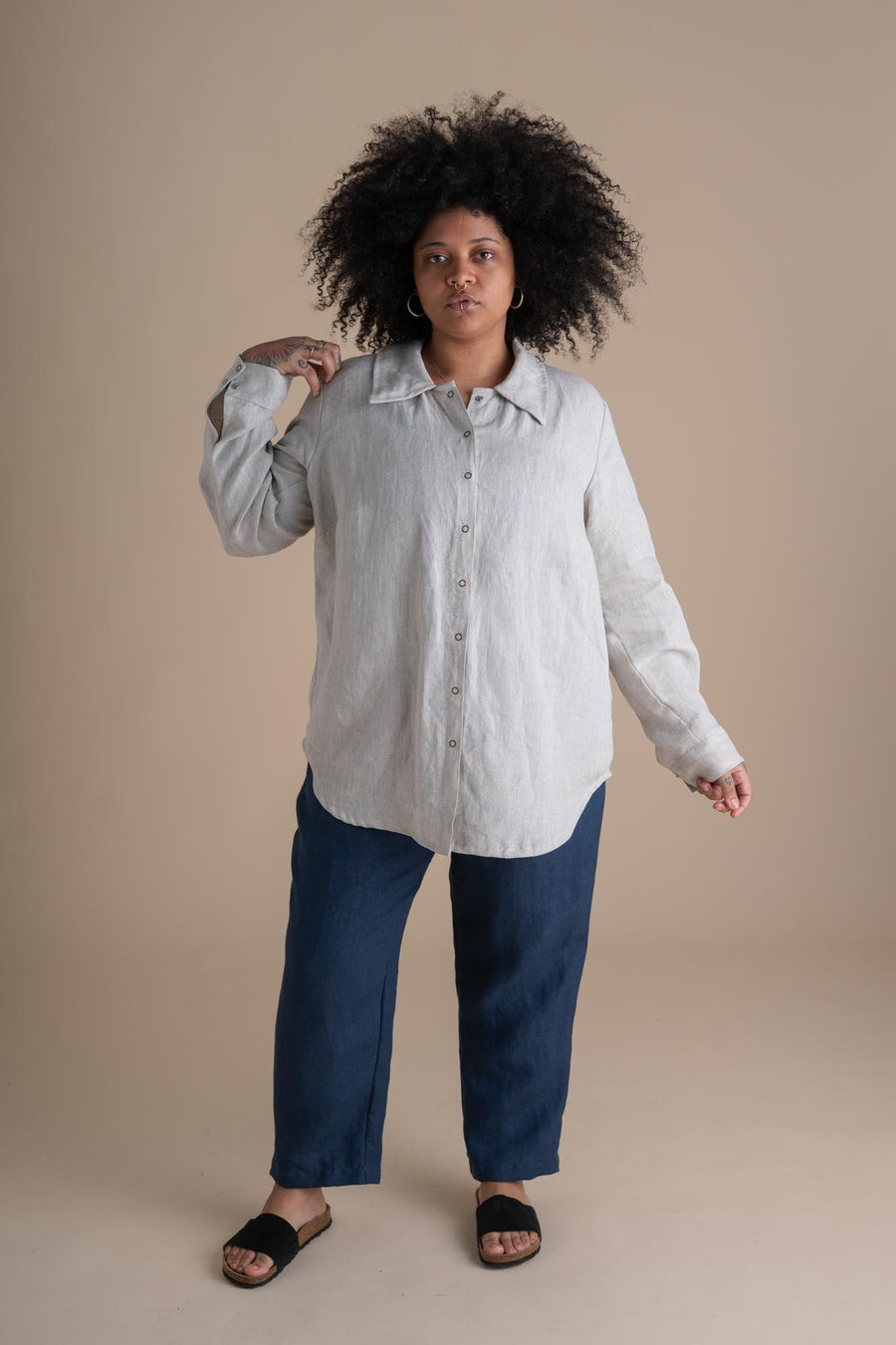Conscious Clothing Alchemist Top in Sand Dollar - plus size top, product view