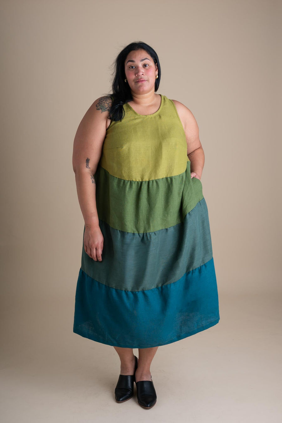 Conscious Clothing Willow Dress in Dusk - plus size dress, product view