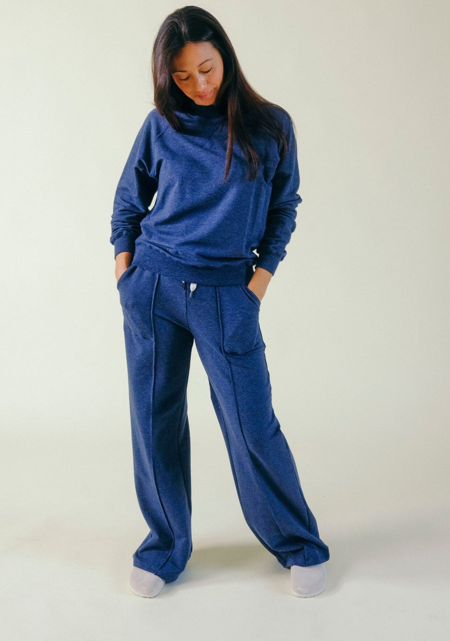 Poplinen Betty Organic Cotton + Tencel™ Wide Leg Pant - Heather Lake - plus size pant, product view