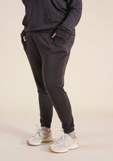 Poplinen Agnes Modal Jogger Pant - Dark Chocolate - plus size jogger pant, product view