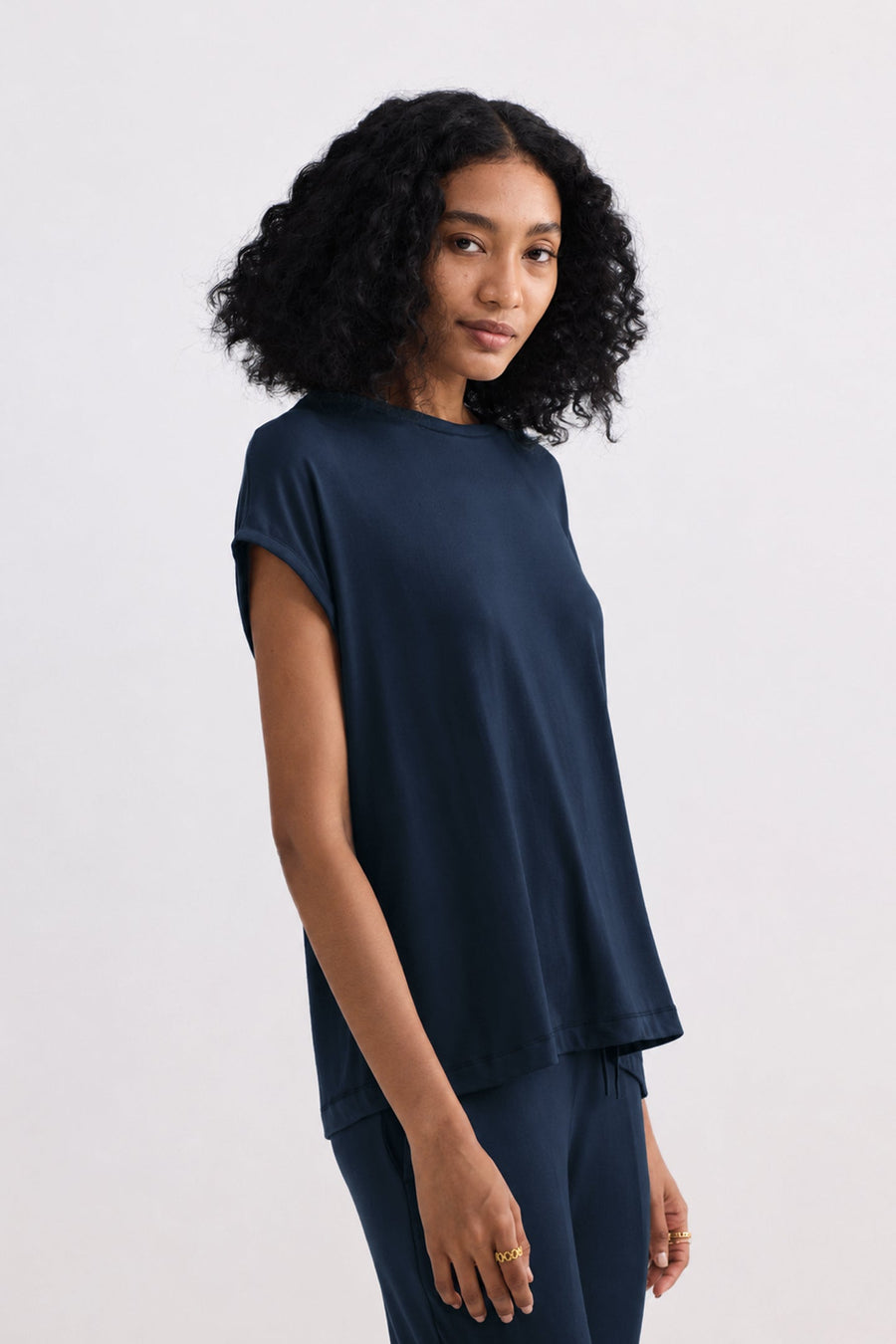 Relaxed Tee Set In Navy