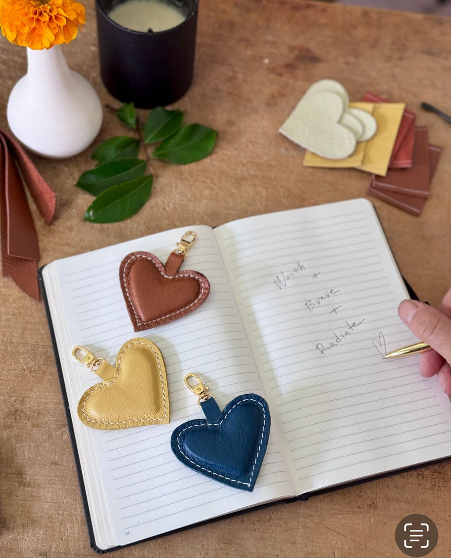 Feelhandmade Leather Heart Charm - premium designer bag