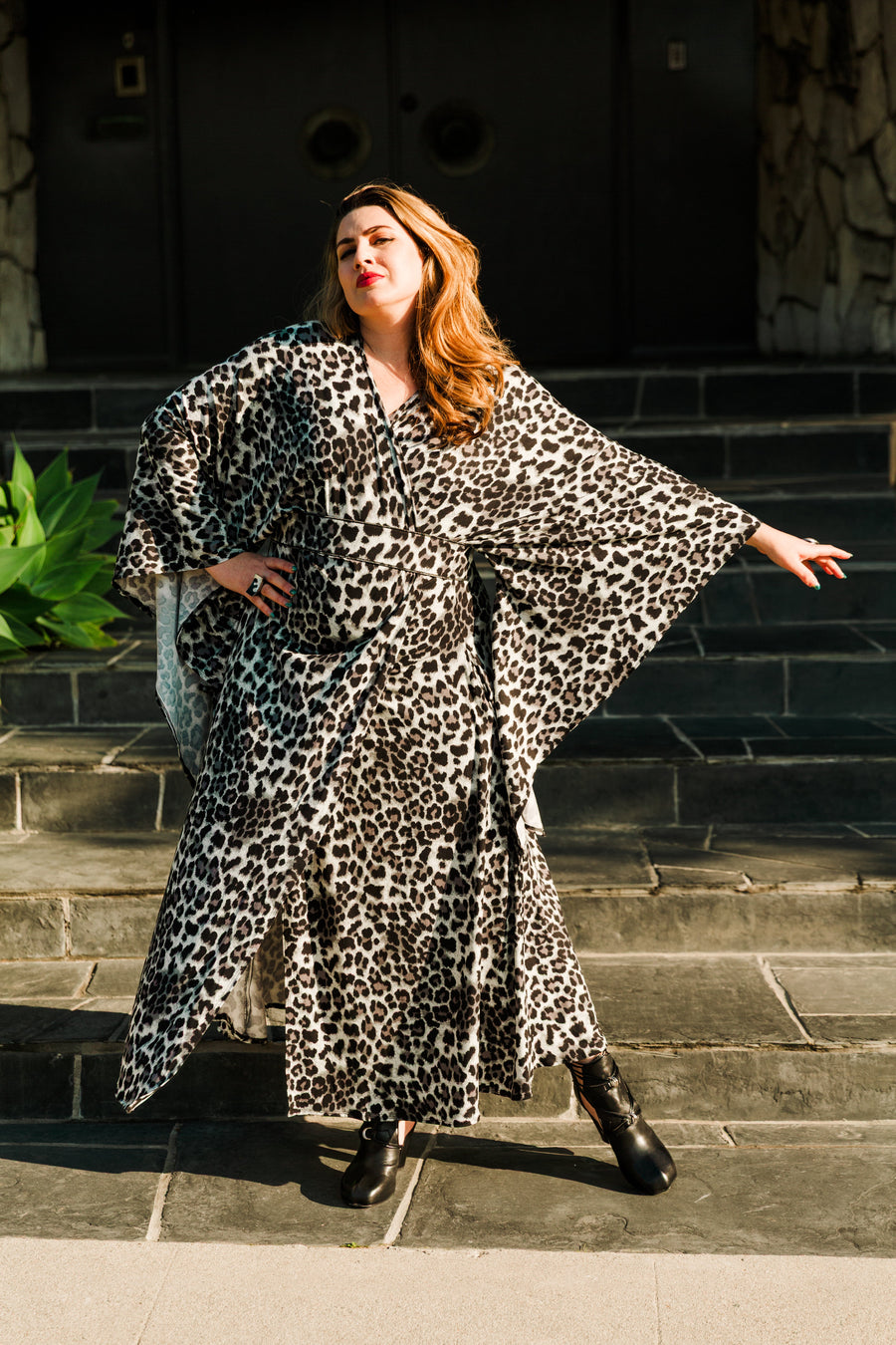 Bohémienne Kimono Robe in “Snow Leopard"