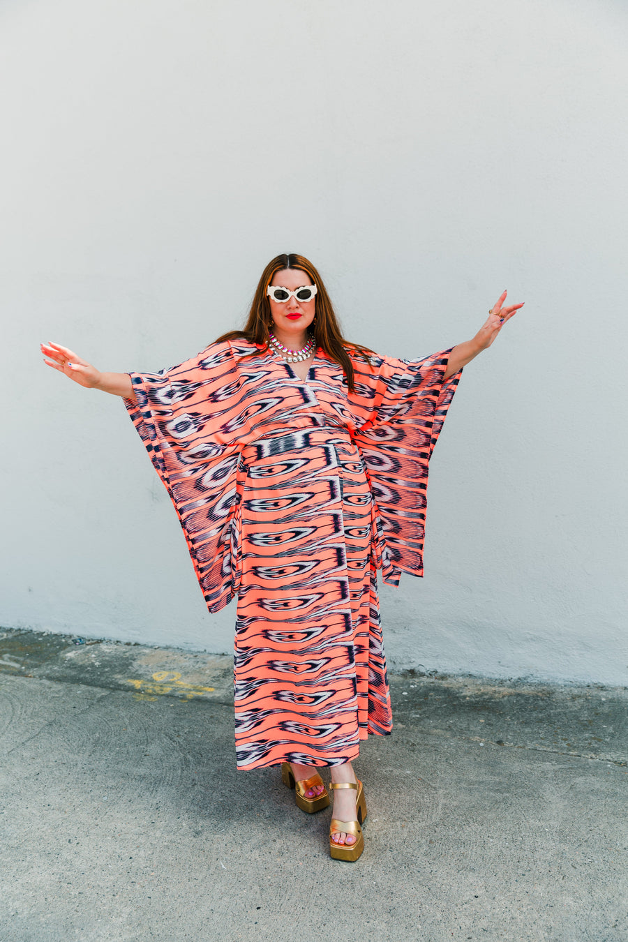 Bohémienne Kimono Robe in “Reactor Coral"