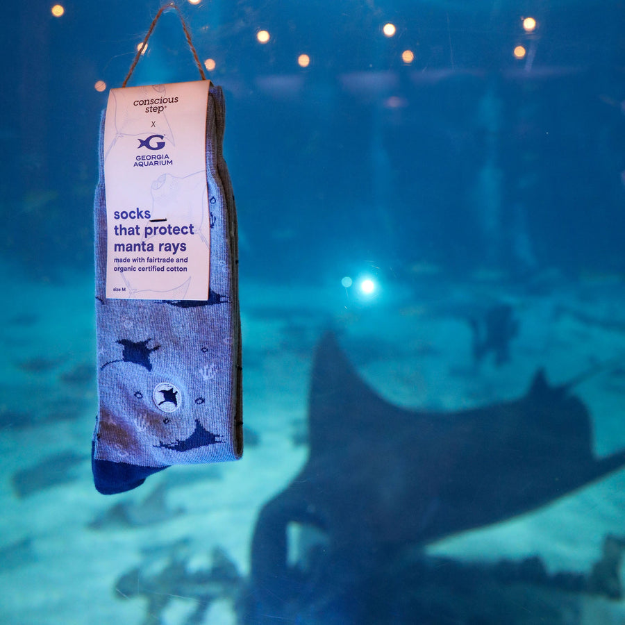 Conscious Step Socks that Protect Manta Rays - handcrafted socks