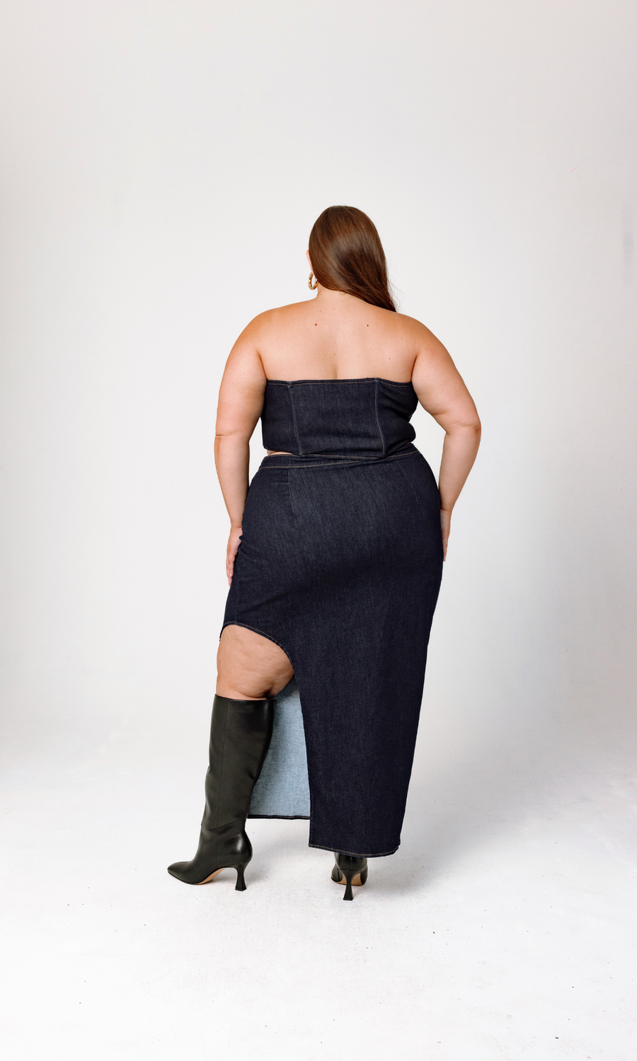 GIA/irl Isabella Dress Denim - plus size dress, product view