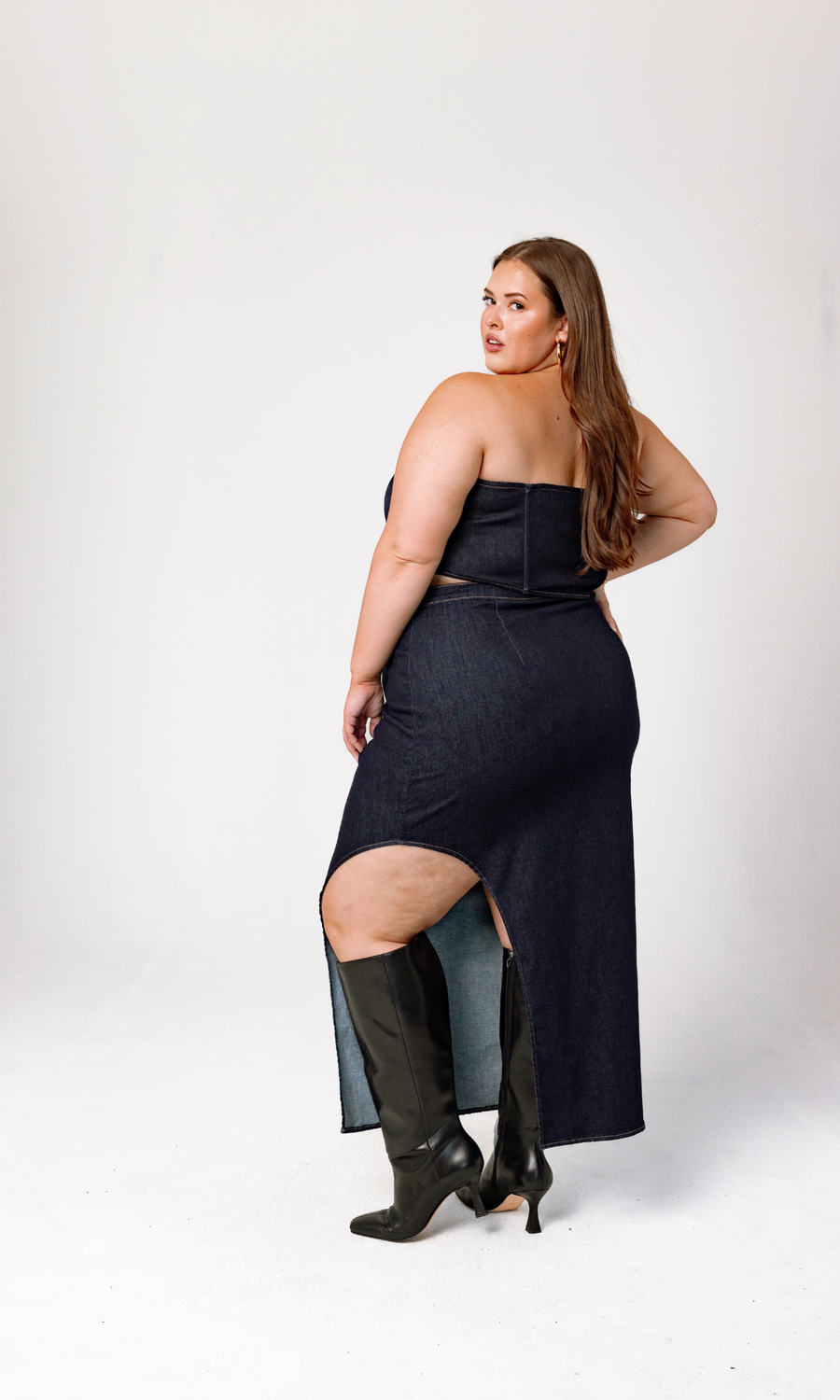 GIA/irl Isabella Dress Denim - plus size dress, product view