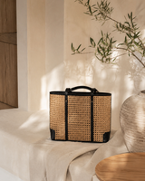 Dian Leather and Rattan Tote Bag