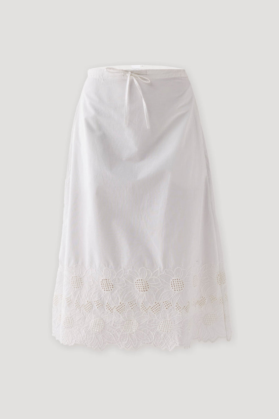 Embroidered Midi Skirt in White