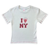 Fruit Face I Love NY baby tee with strawberry graphic