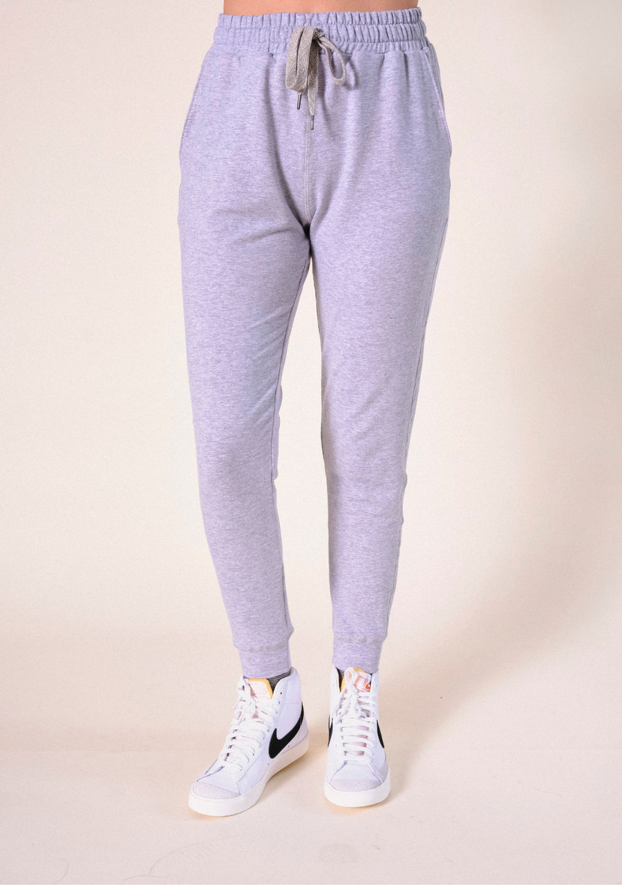 Poplinen Agnes Organic Cotton + Tencel™ Jogger Pant - Heather Gray - plus size jogger pant, product view