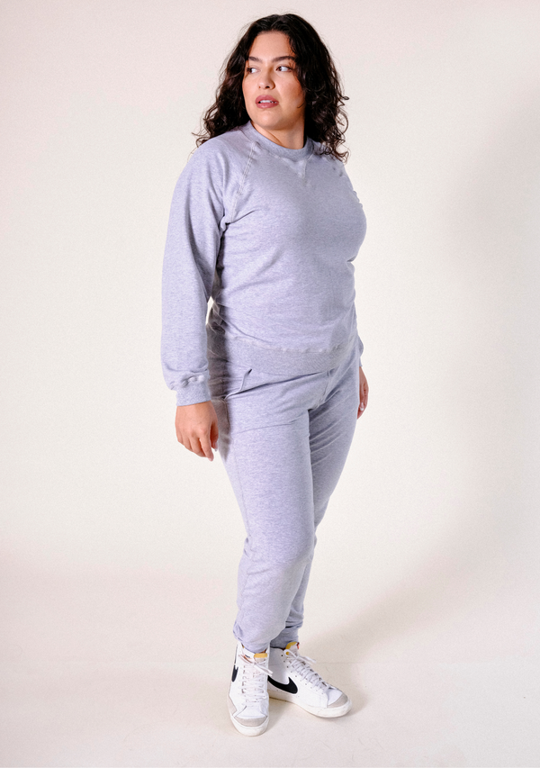 Poplinen Agnes Organic Cotton + Tencel™ Jogger Pant - Heather Gray - plus size jogger pant, product view