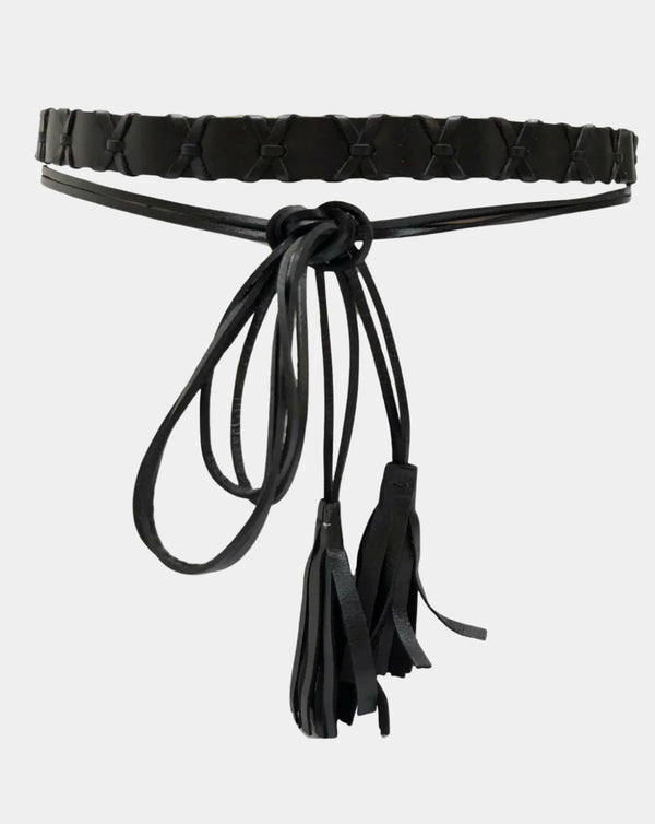 Ada Belts Aztec Belt - Black - handcrafted leather belt