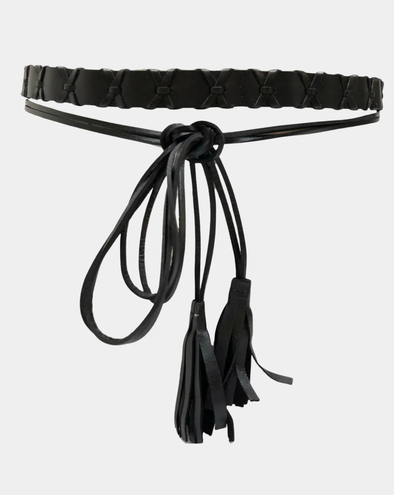 Ada Belts Aztec Belt - Black - handcrafted leather belt